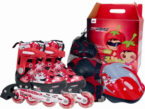 亿动ED1507儿童套装旱冰鞋,溜冰鞋,滑冰鞋,直排轮滑