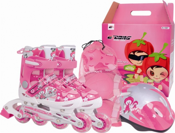 亿动ED1507儿童套装旱冰鞋,溜冰鞋,滑冰鞋,直排轮滑