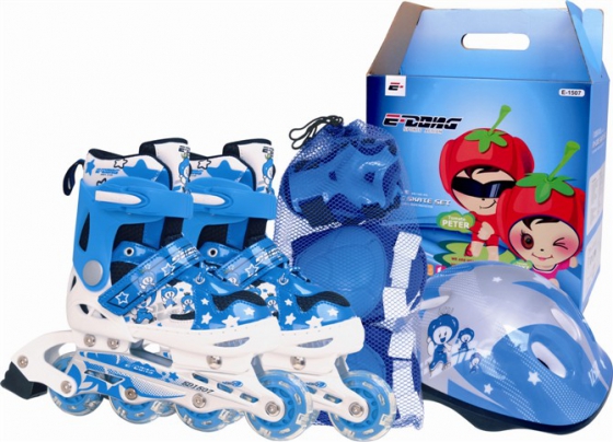 亿动ED1507儿童套装旱冰鞋,溜冰鞋,滑冰鞋,直排轮滑