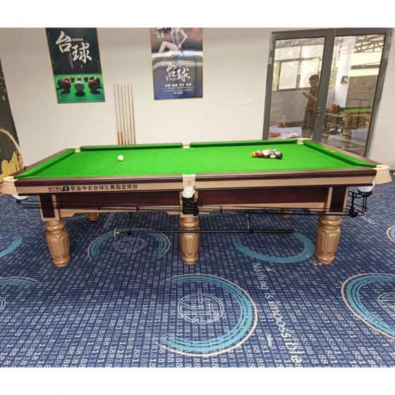 锦狮金腿台球桌中式黑八台球桌
